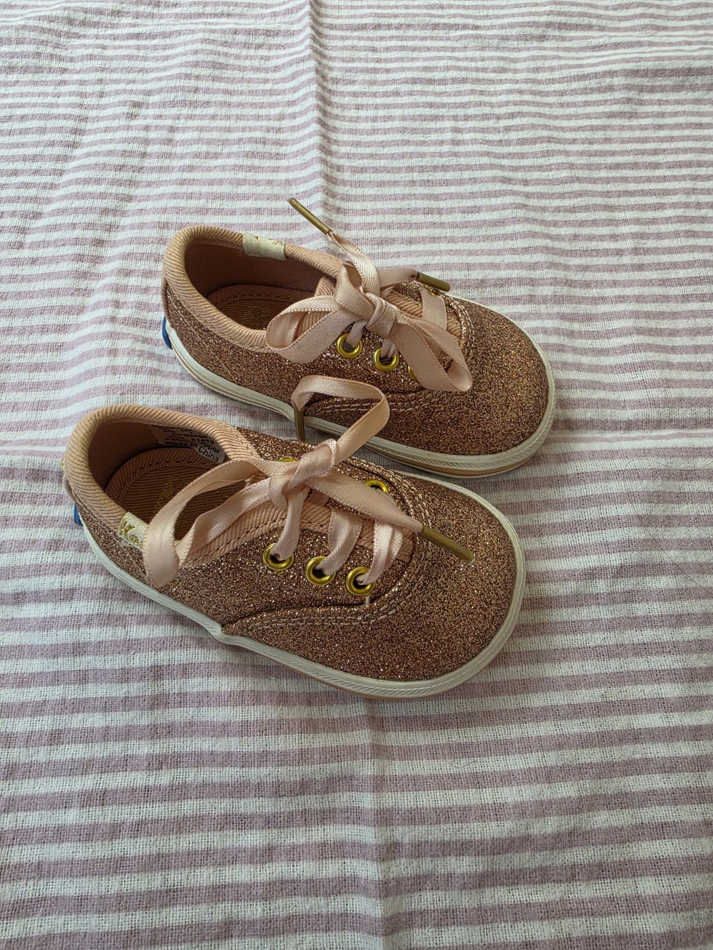 Keds x Kate Spade Glitter Crib Sneakers Rose Gold Baby 2M